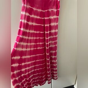 Pink and white long jersey skirt ankle length